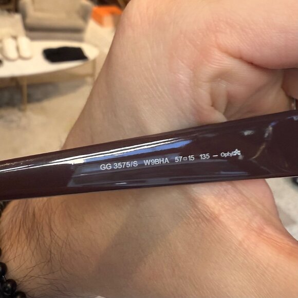 Gucci GG3575 Brown Gradient Diamantissima Rectangular Sunglasses - Picture 9 of 10